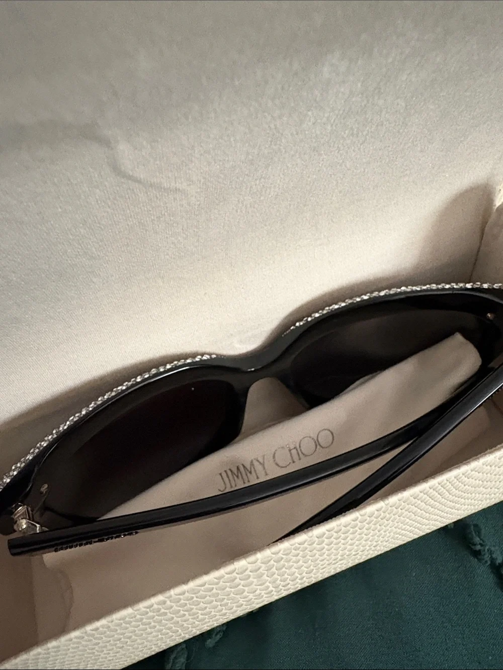 Jimmy Choo Black Sunglasses with Crystal Trim